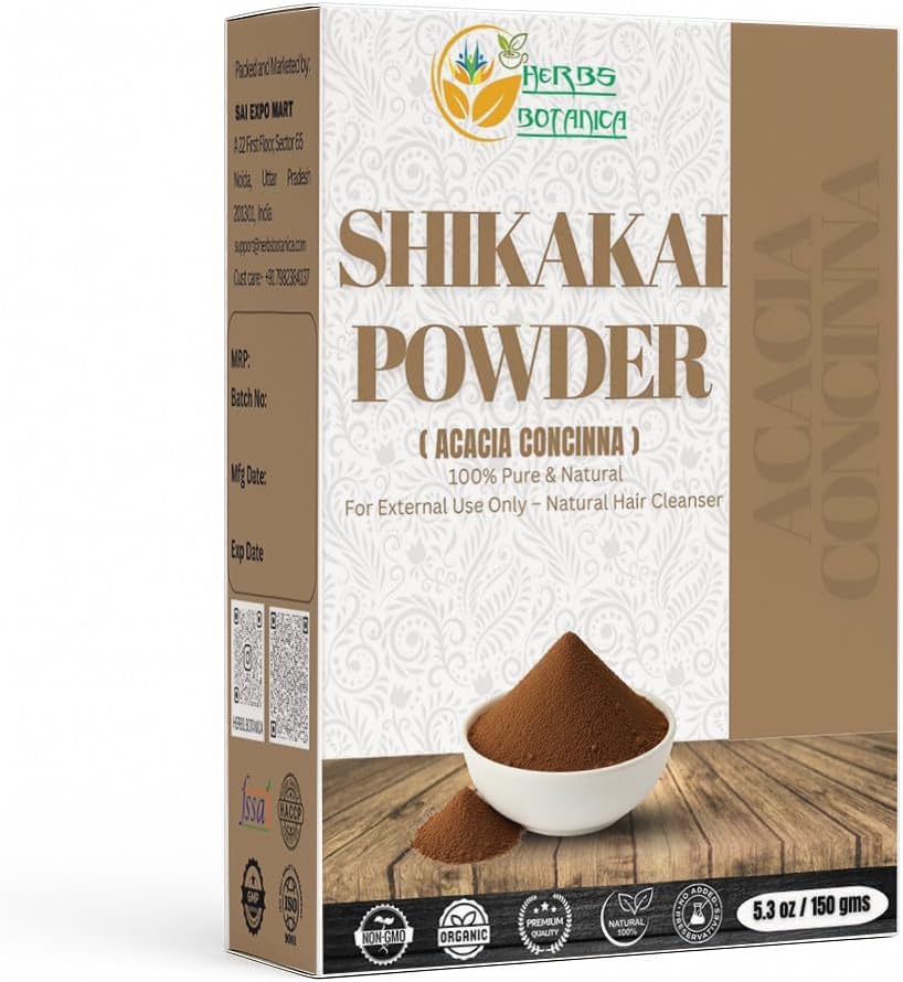 Shikakai Powder 5.3 oz (150g) Pure Acacia Concinna Fruit Powder – Natural Hair Cleanser & Conditioner – Raw Botanical Shampoo Alternative – Vegan, Non-GMO, Sulfate-Free