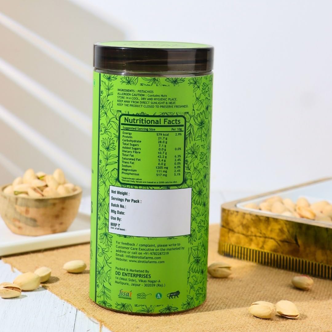 Sirotia Farms Premium Roasted & Salted Pistachios (Pista) 500g | Crunchy Whole Pista | High in Protein & Fibre | Fresh & Flavorful Dry Fruits | Healthy Snack Nuts 4