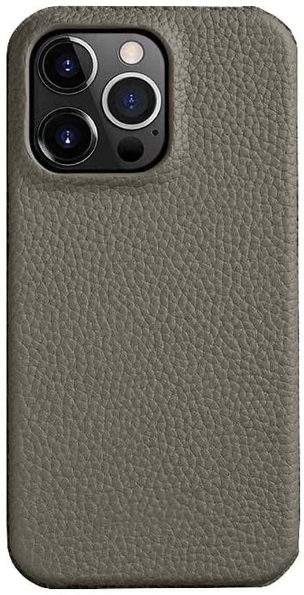 Coque protection iPhone 13 Pro Max étui cuir antichoc anti-rayures gris