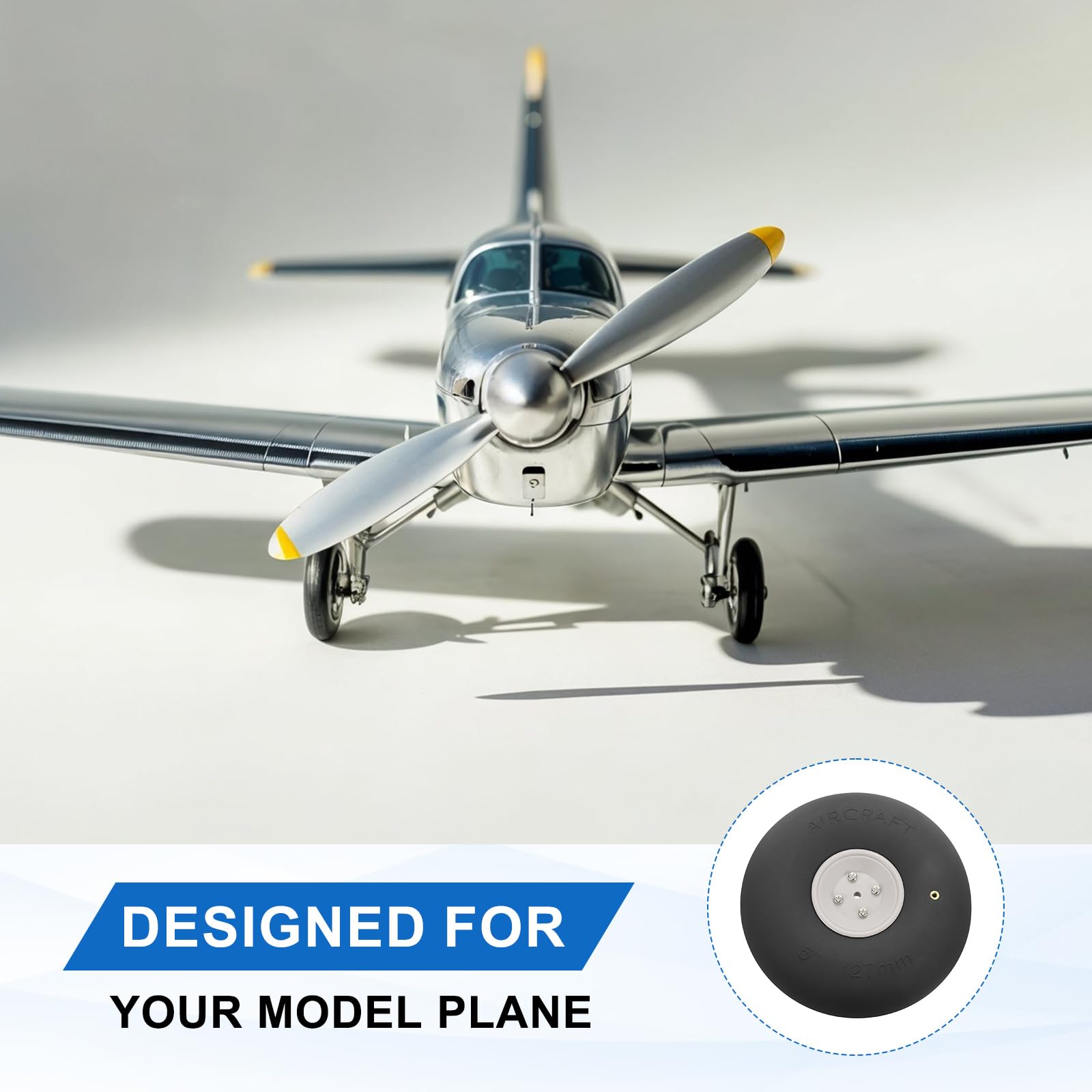 QUARKZMAN Ruedas De Avión RC De ala Fija 5" OD Avión RC Ruedas De Espuma PU