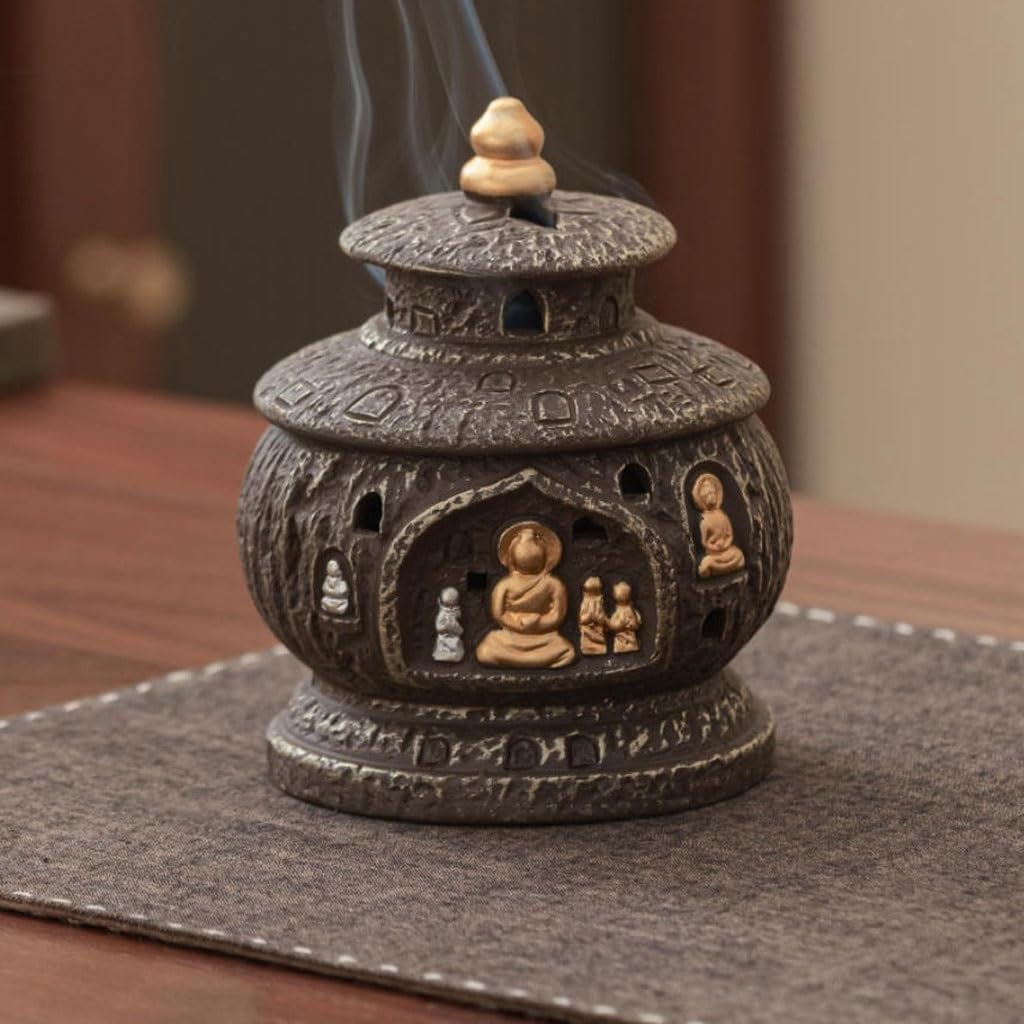 Quemador de incienso de cascada, para interiores, sándalo, pagoda, quemador de incienso, ceremonia de té, mesa de té, adornos zen, quemador de incienso de reflujo