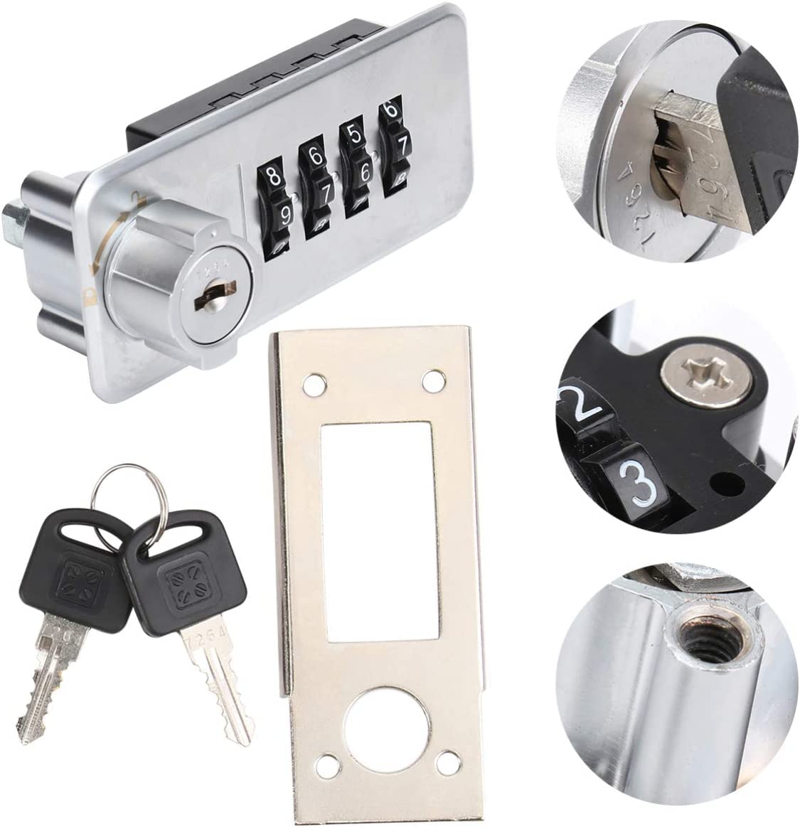 Candado con cerradura de combinación, cerradura codificada for equipaje, candado con código, dial de metal for exteriores, candado for candado, cajón, leva, dígitos, escuela fija con casillero, puerta