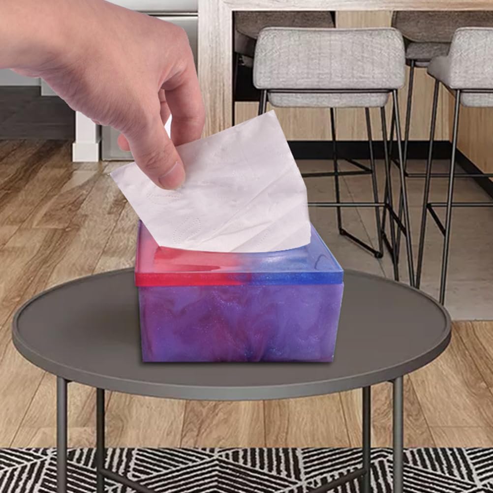 NUOBESTY Tissue Box Mold Silicone Mold for Resin Craft DIY Creative Tissue Storage Box with Lid 5.19X3.93X2.36 Inches Easy to Use Handmade Home Decor
