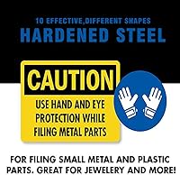 Vista 8 de 10 piezas de juego de limas de aguja - Acero de aleación endurecido, juego mini incluye redondo cónico, medio redondo, pasador, cruce, cuchillo