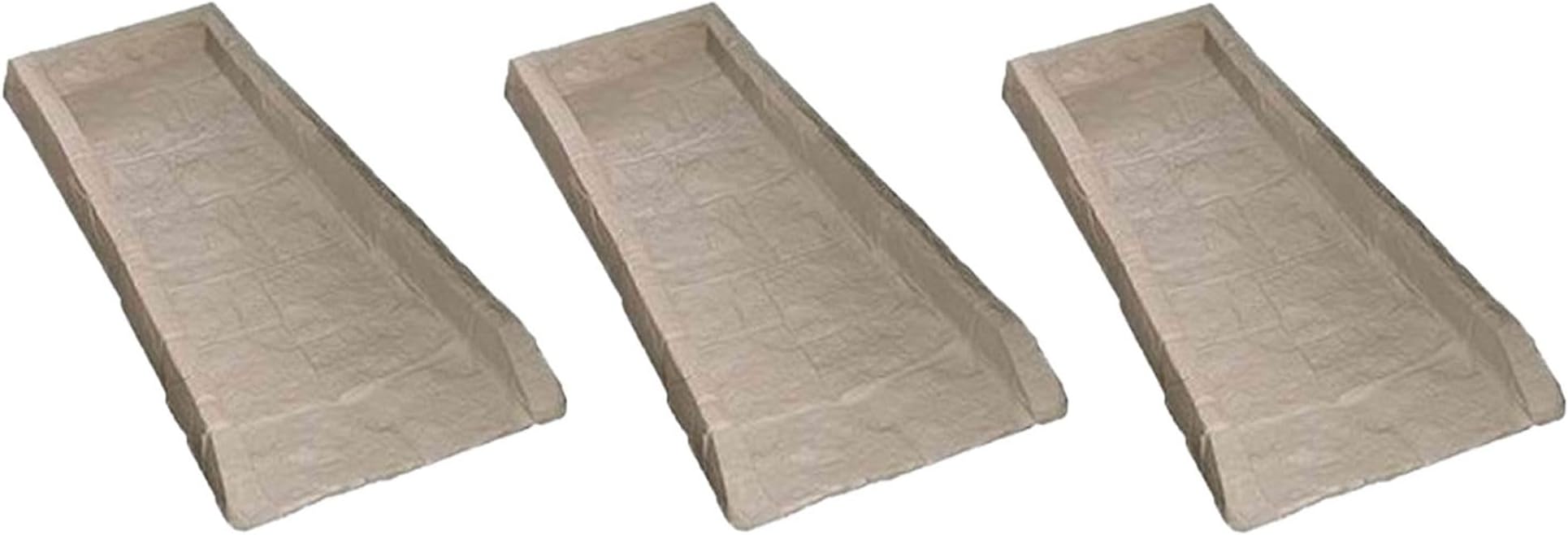 Suncast SB24 Decorative Rain Gutter Downspout Garden Splash Block Taupe (3 Pack)