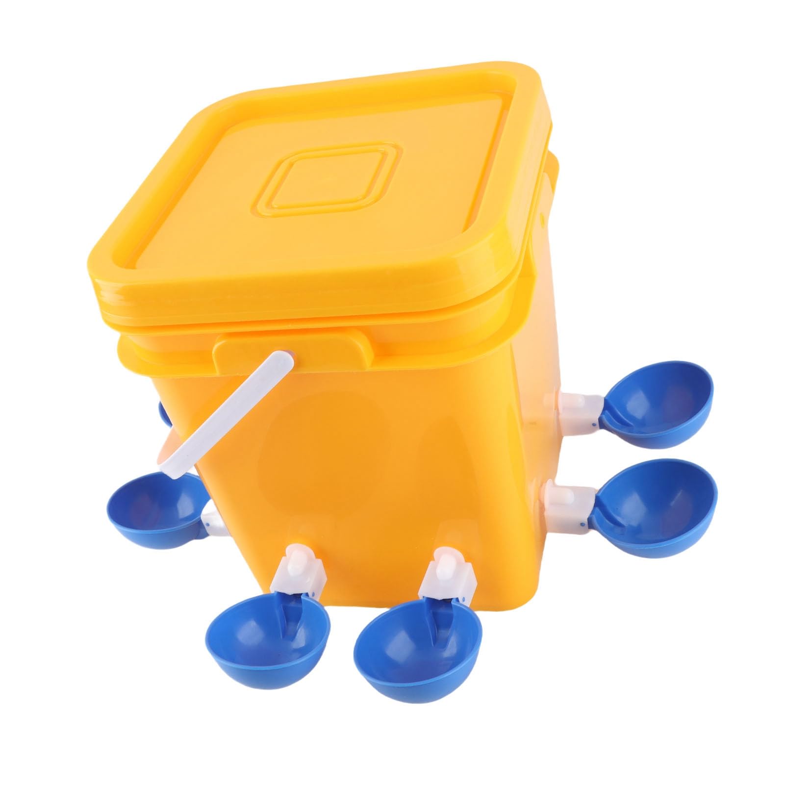 Akozon de Bebedero Automático para Aves de Corral con Práctico Barril de 12 litros: Bebederos para Pollos, Patos y Gansos para una Hidratación sin Esfuerzo (Cubo + Tazón Azul Grande + Tornillos