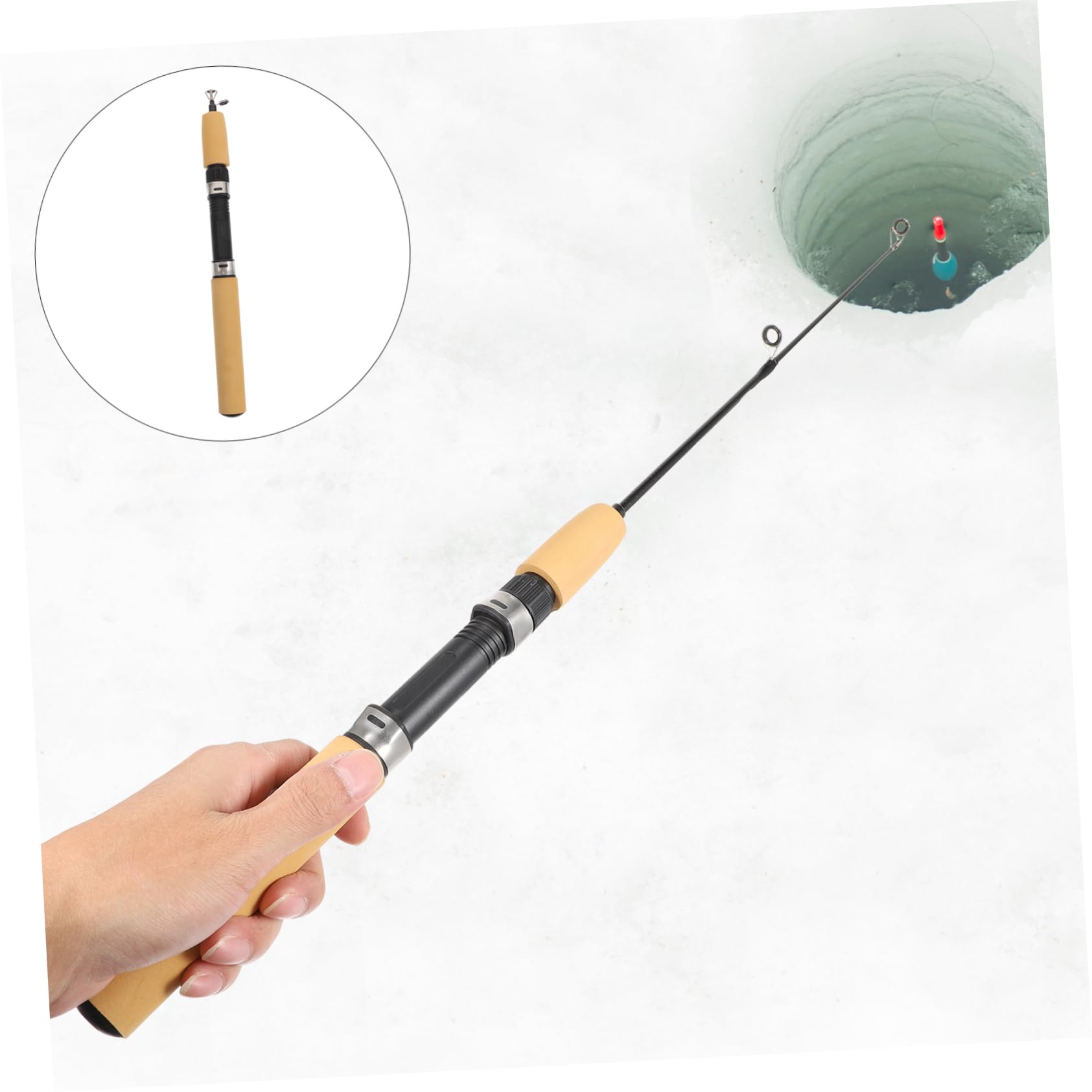ifundom 1 Pieza De Caña De Pescar En Hielo Traje para Niños Cebos De Pesca Mini Caña De Pescar Traje De Invierno Kits para Niños Caña De Pescar Corta Caña De Pescar En Hielo