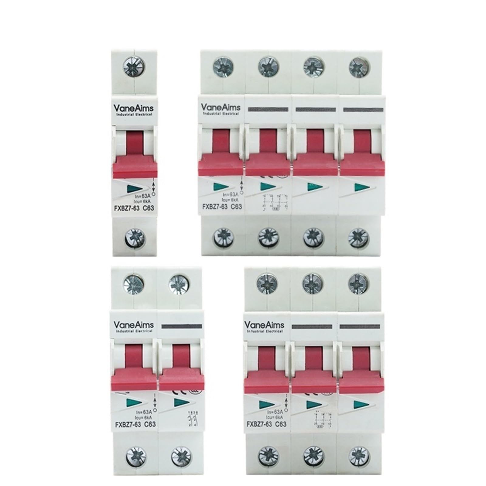 Jjhqokyna 1Pcs 1P 2P 3P 4P Dc Circuit Breaker Overload Protection Pv Solar Switch 6-63A Dc250v/500V/750V/1000V Din Rail Mounting Mcb(,40A)