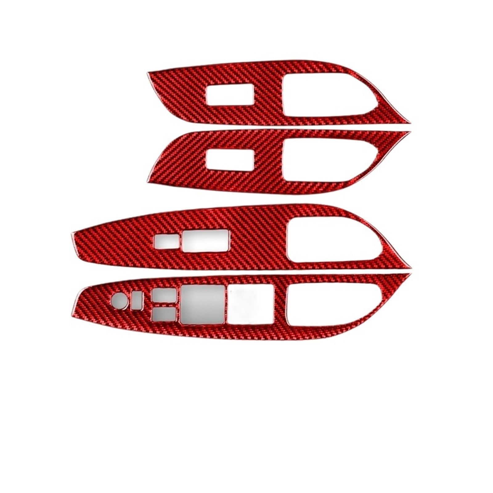 Compatible for Infiniti G35 2007-2008 G37 2008-2013 G25 Accessories Car Carbon Fiber Auto Interior Door Lift Panel Cover Trim Sticker Set(Red A RHD)