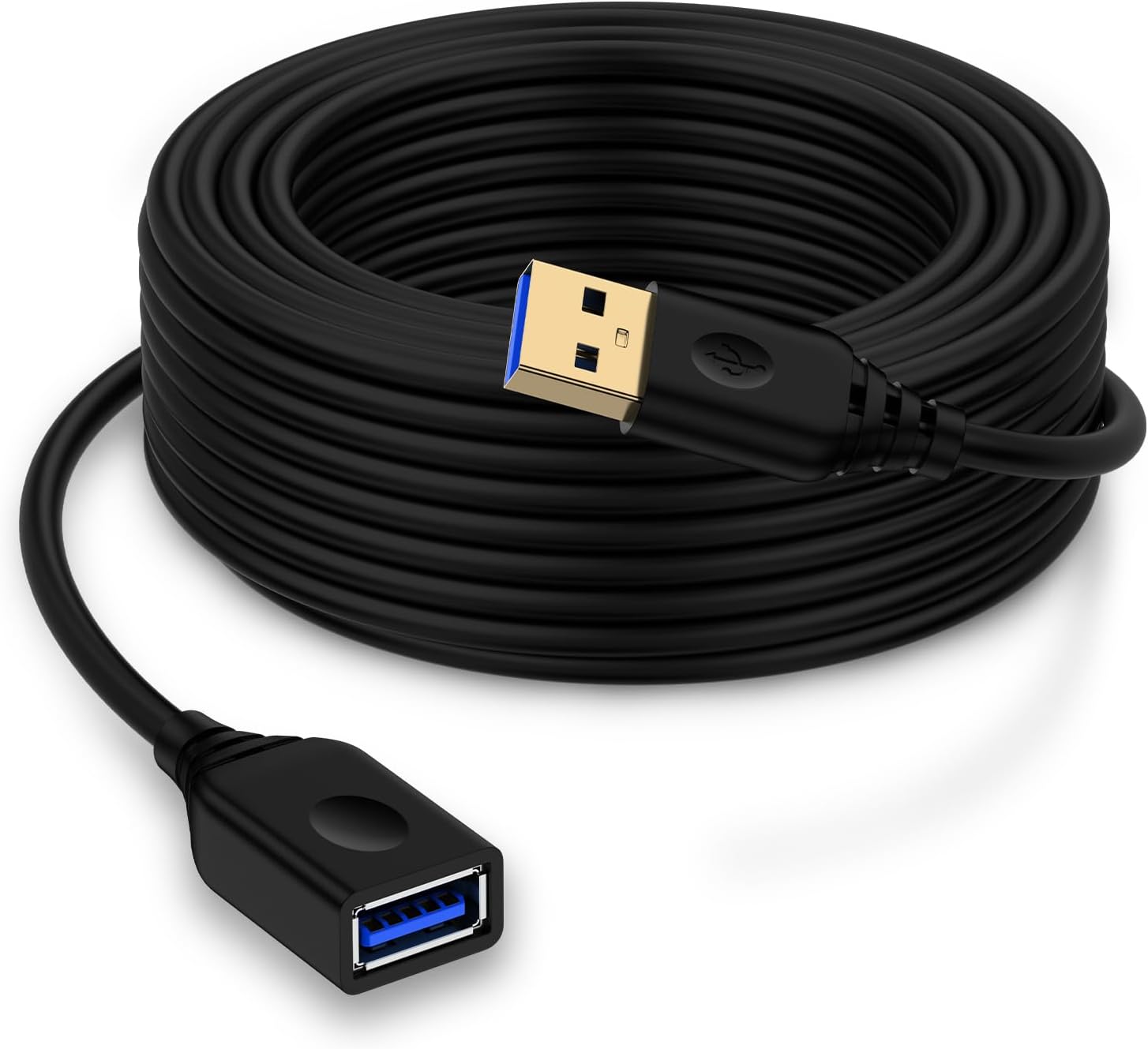 10FT 3.0A USB Extension to USB Extender Cable,USB A Extension Power Cords,USBA Male to Female Hub Fast Data Transfer Wire for HP Printer Webcam Flash Drive Hard Drive Camera Mouse