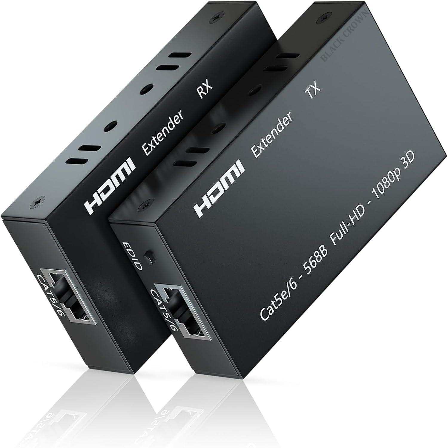 BLACK CROWN 60 Meter HDMI Extender/Extension Over LAN CAT6 CAT5e Cable (in Pair - RX Receiver with TX Transmitter) for CCTV Camera System, Projectors, LED LED TV, Gaming Consoles (BLACK)-image-28