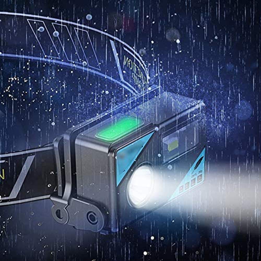 Latarka czołowa, latarka czołowa ładowana przez USB - 180 lumenów, pojedyncze ładowanie, jasna biała dioda LED + czerwone światło, kompaktowa, odpowiednia do biegania, chodzenia, biwakowania, czytania