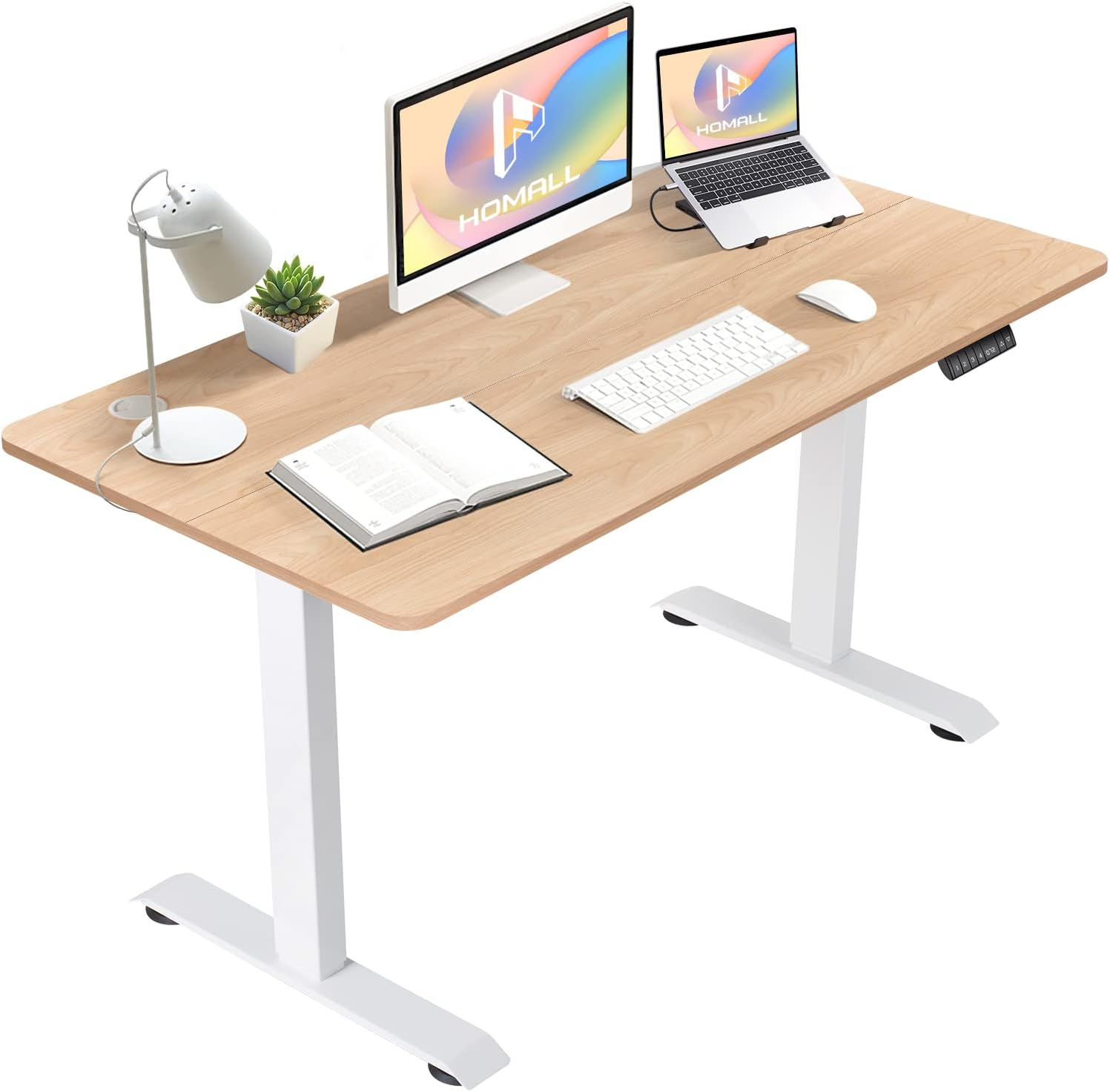 Homall Heightadjustable desk with table top, ergonomic