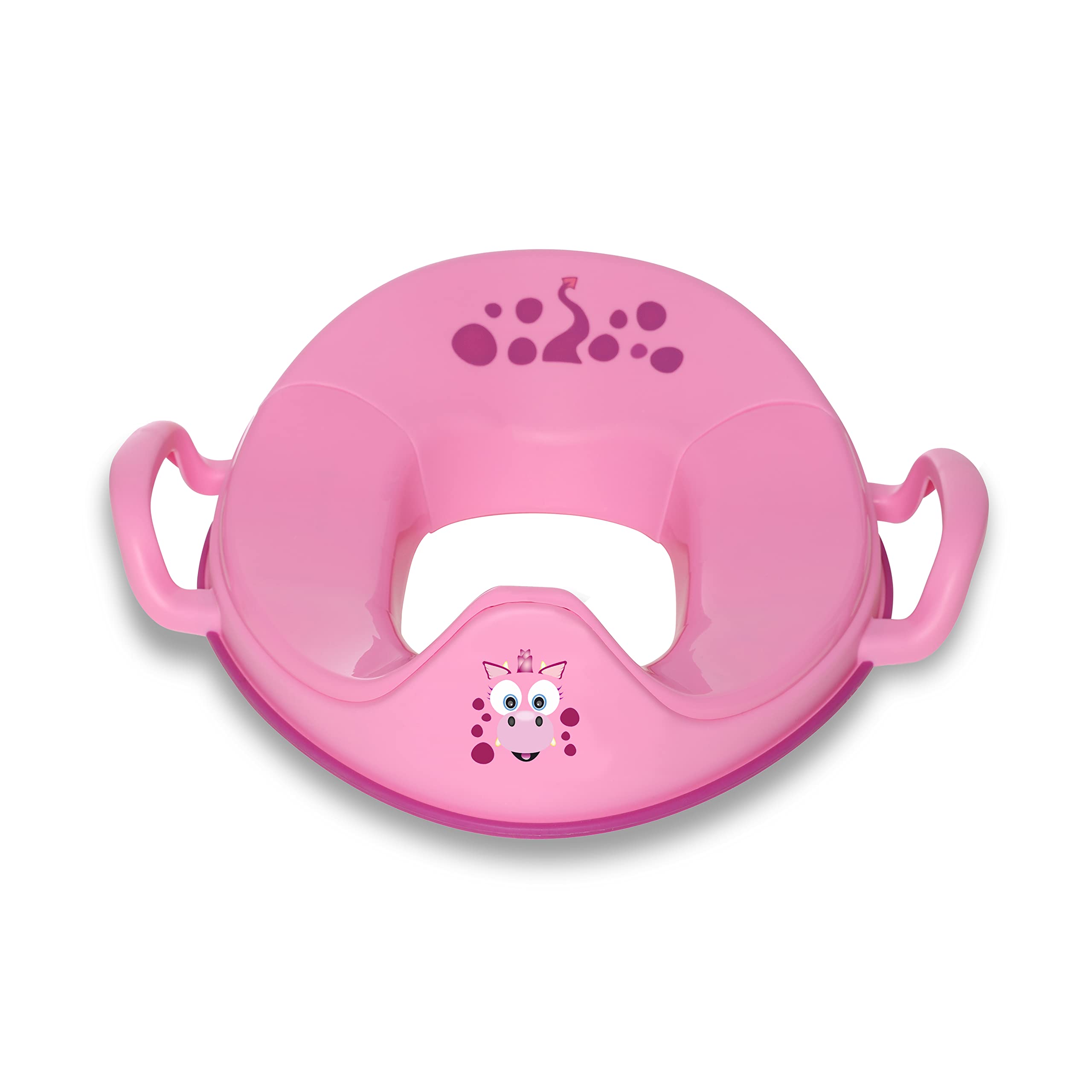 My Little Trainer Seat - Asiento de entrenamiento para baño e inodoro con diseño de dragón rosa, asiento de inodoro para niños pequeños