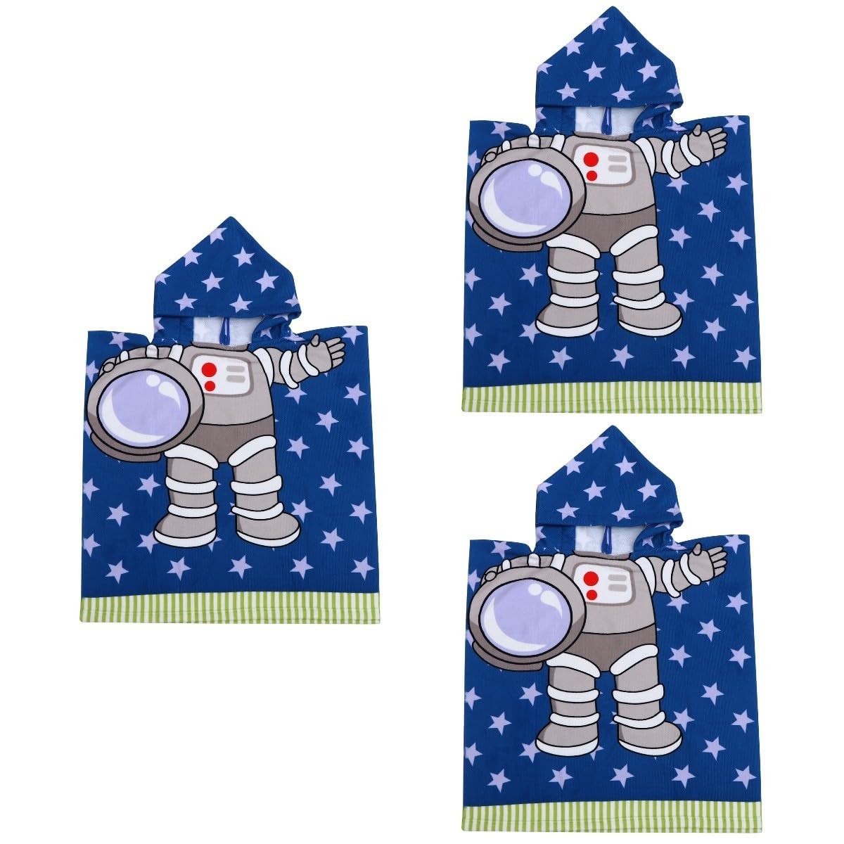 PRETYZOOM 3 Pièces Cape pour Enfants Serviettes pour Bébé Fille Serviette Poncho pour Enfants Serviettes De Bain pour Tout-Petits Peignoir Bébé Manteau à Capuche Polyester (Polyester) Blue