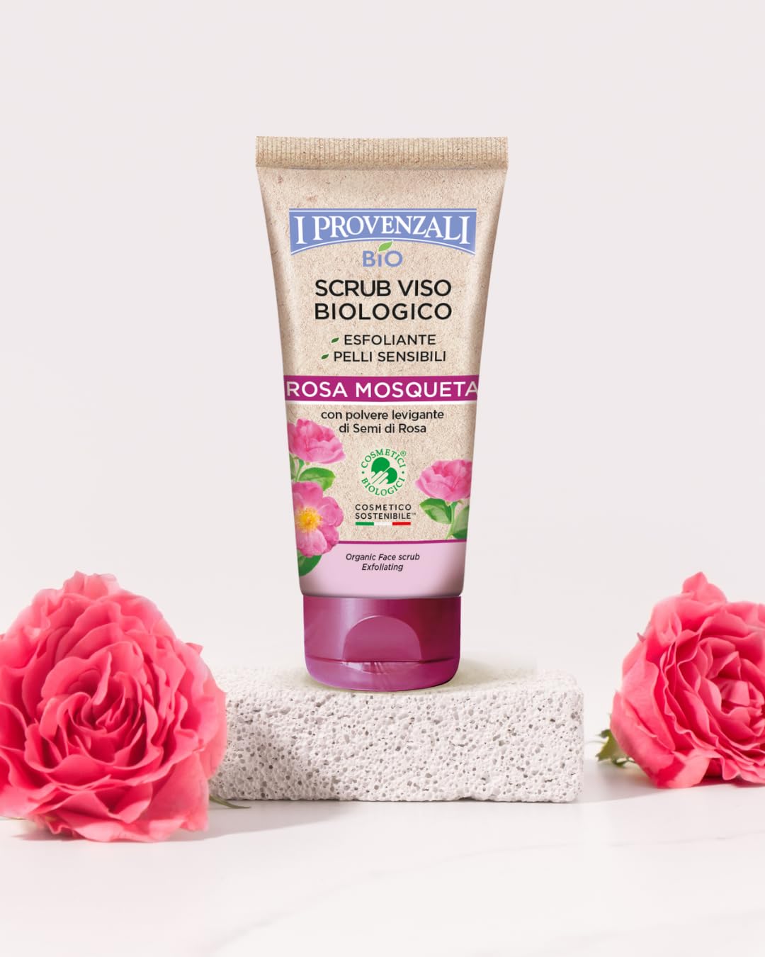 I Provenzali | Scrub Viso Biologico Rosa Mosqueta, 75 ml