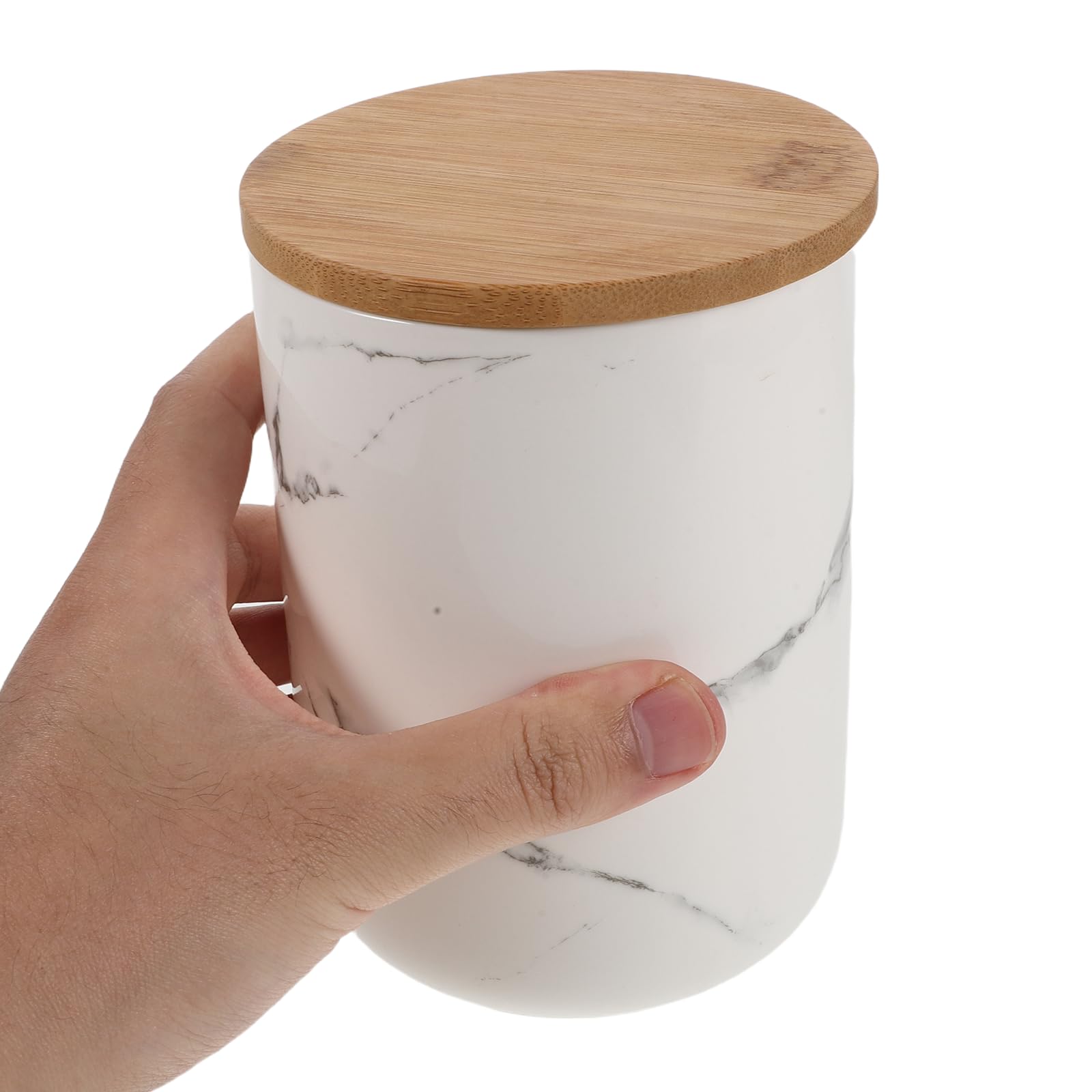 Zerodeko Bote de cerámica para almacenar alimentos: Tarro para té, azúcar y café con tapa hermética - Contenedor de 765 ml para galletas, dulces y especias, con elegante diseño de mármol, ideal