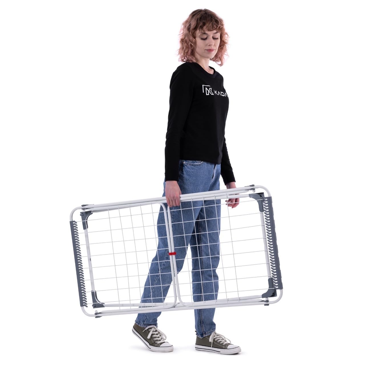 KADAX Großer Wäscheständer mit 18m Trockenfläche, klappbarer Standtrockner mit Flügeln, Stabiler Flügelwäscheständer für Innen & Außen, Wäschetrockner (Weiß)
