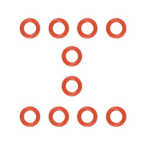 Miniatura 8 de 10 piezas Juntas tóricas de silicona rojas de 0.354 in de diámetro exterior 0.276 in ID 0.039 in de ancho, junta métrica de sellado VMQ para tapas