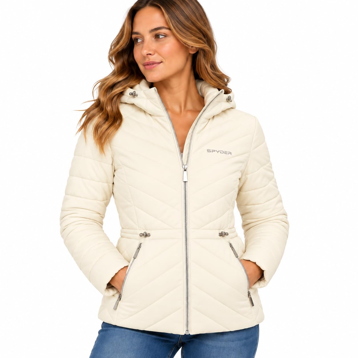 Womens Packable Puffer Jacket with Hood - Quilted Winter Coat
