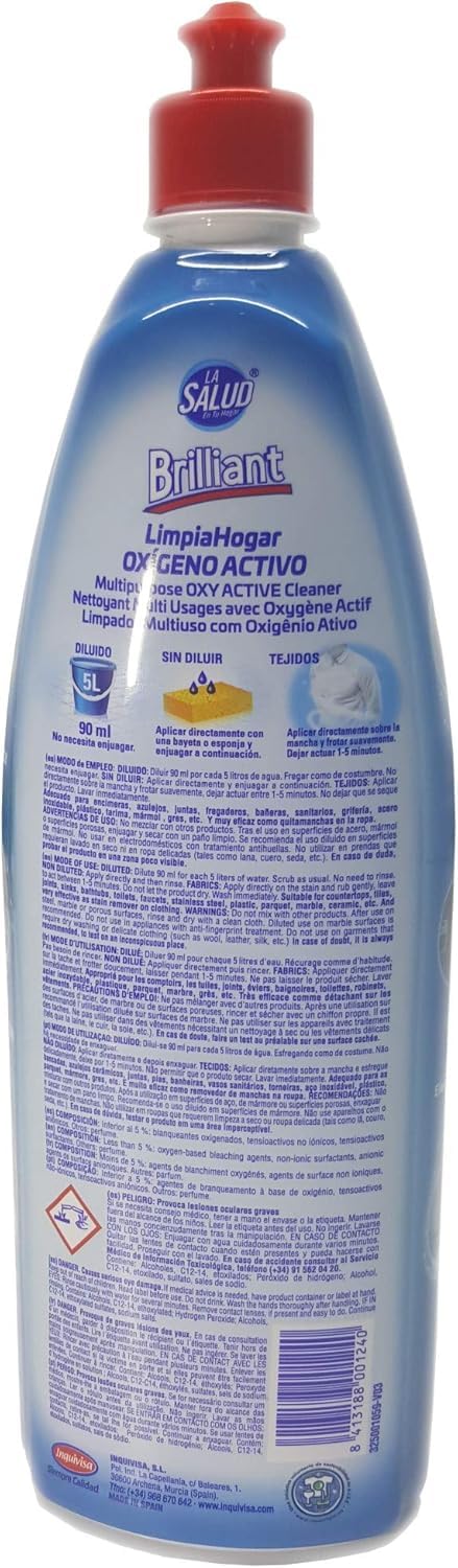 Multiusos Oxigeno Activo La Salud 1000ml Pack 6 unidades.