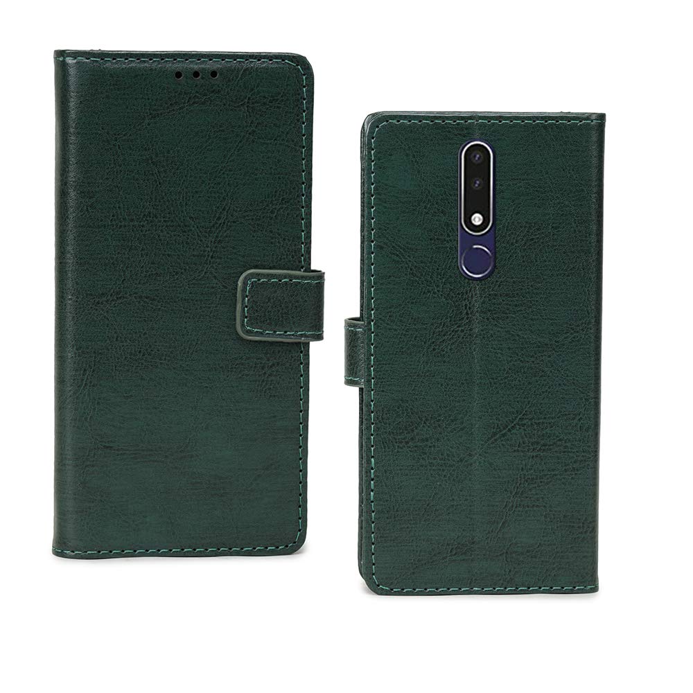 Inktree Nokia 3.1 Plus Flip Case | Premium Leather Finish | with Card Pockets | Wallet Stand |Complete Protection Flip Cover for Nokia 3.1 Plus - Vintage Green (B08XQZFSQV) Amazon Price History, Amazon Price Tracker