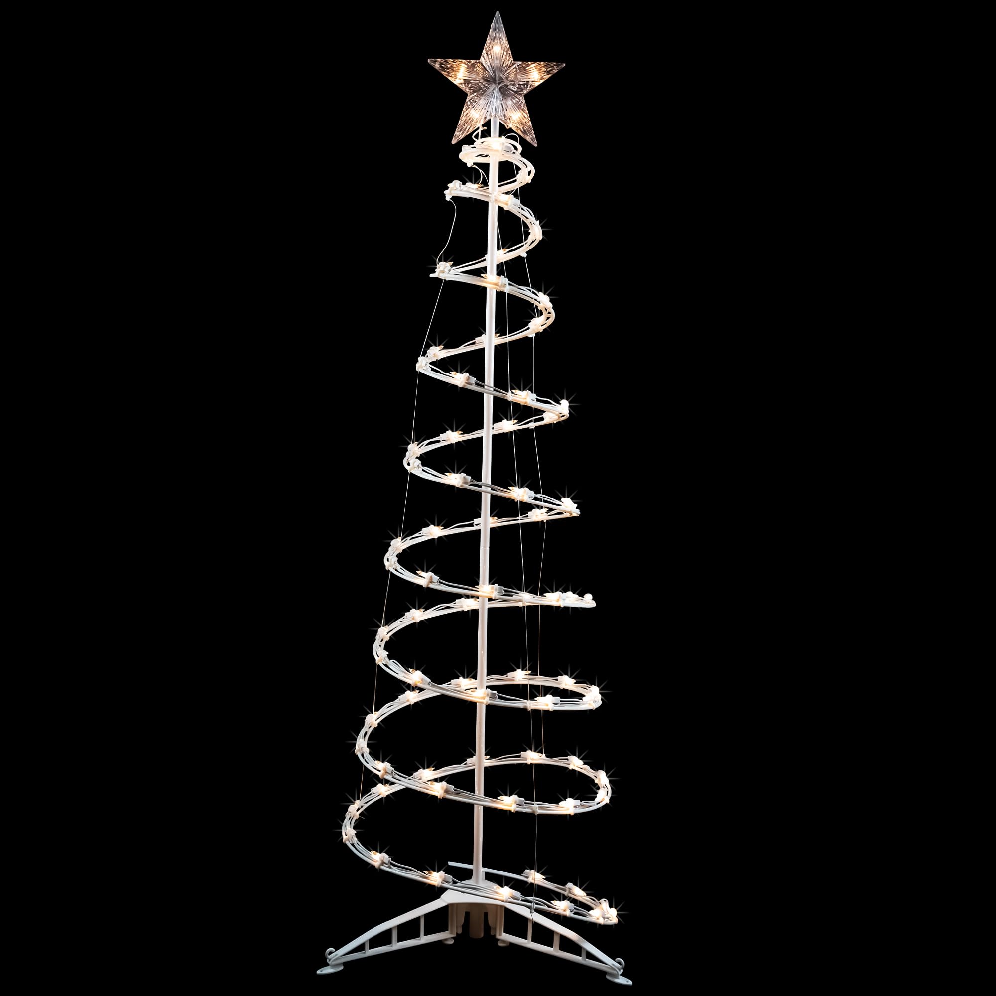 4ft Lighted Spiral Cone Tree Outdoor Christmas Decoration Clear Lights