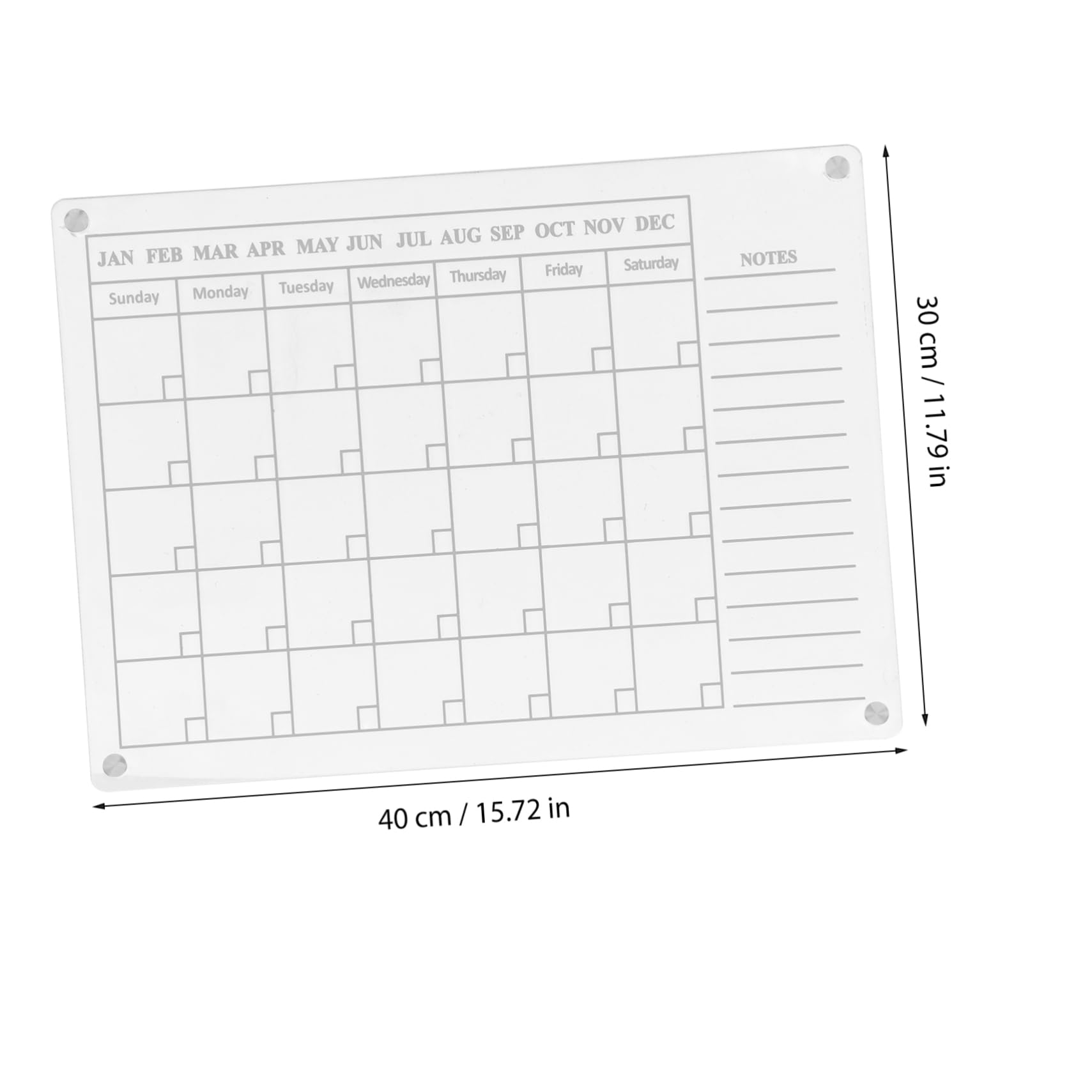 Lurrose 4 Stück Trocken Abwischbare Acryltafel Trocken Abwischbarer Kalender Aus Acryl Trocken Abwischbarer Tafelkalender Magnetischer, Trocken Abwischbarer Kalender Magnetischer Kalender
