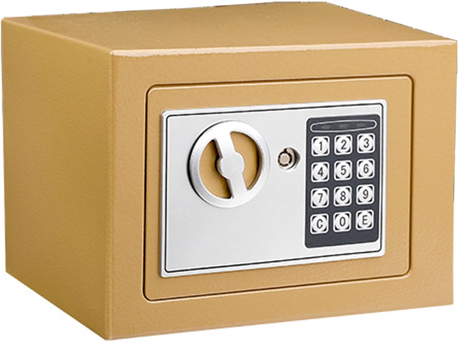 XaFaXa Security Home Safe Box,Digital Money Safe Box with Pass Code and Keys,Safety Box for Home Business Office Hotel Money Document Jewellery Passport Storage,23cm x 17cm x 17cm (Golden-B17)