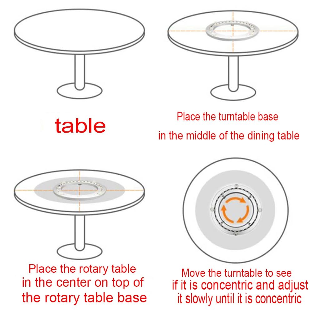HCZION Giradischi Cuscinetti Base Base Girevole Lazy Susan Cuscinetti per Giradischi Tavolo da Pranzo 40-100cm Cuscinetti Rotanti, Cuscinetto Piatto Rotante/Ristorante Decorazioni (Size : 80cm/32inch