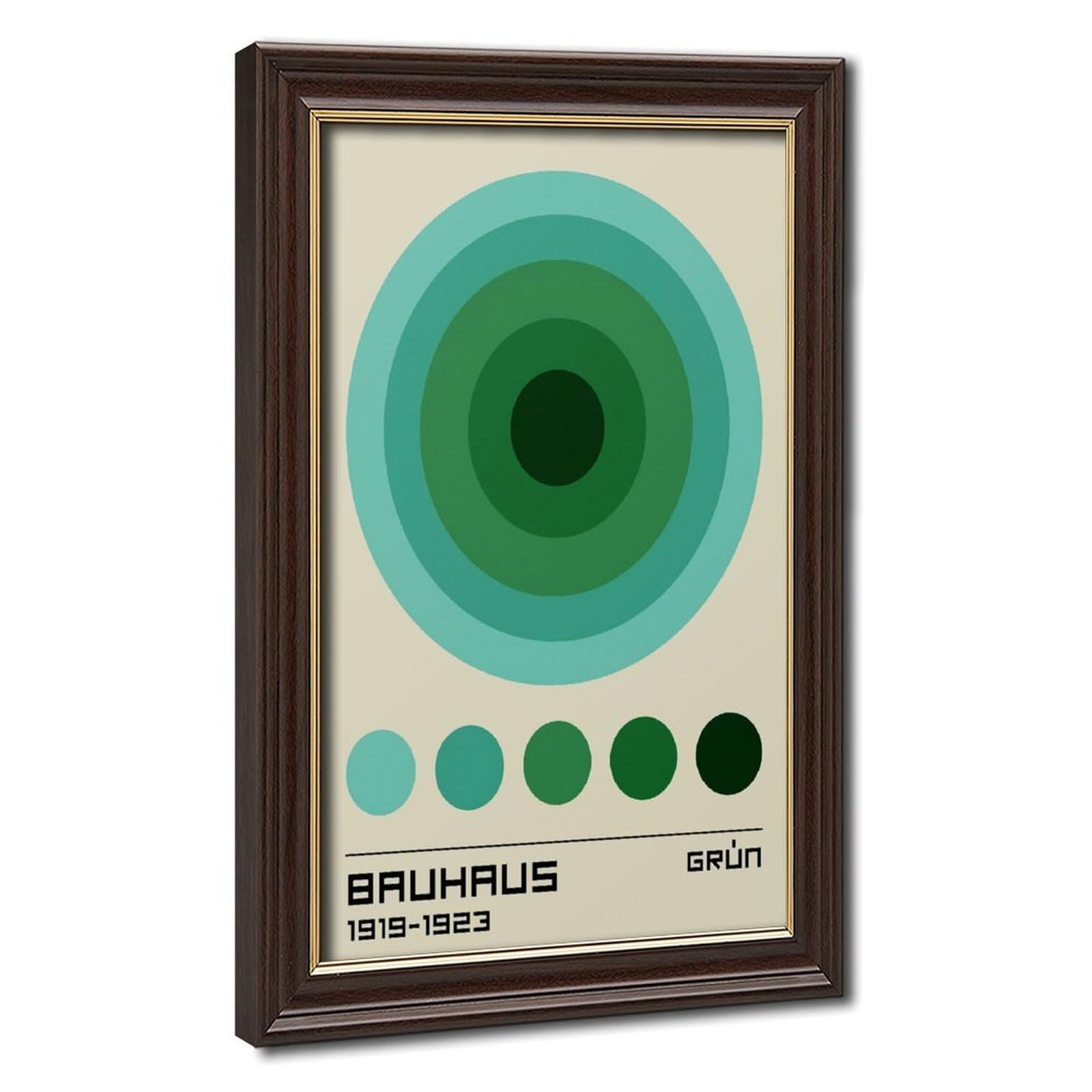 Bareronor Bauhaus Green Circles Abstract Canvas Poster Bedroom Decor Landscape Office Room Decor Gift 12" L X 18" W