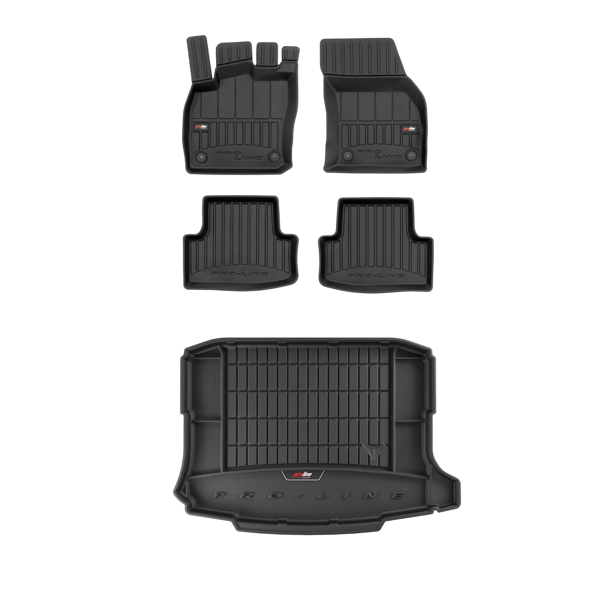 FROGUM ProLine 3D Un Juego de Alfombrillas de Goma para Coche y cubeta Maletero con Logo Alfombras para Seat Ateca Desde 2016| Los Bordes más Altos