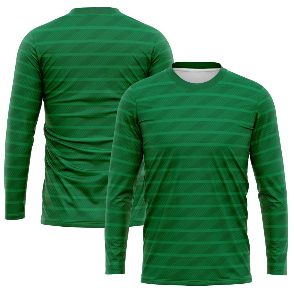 Custom T Shirt Long Sleeve Basketball Soccer Football Shooting T-Shirt for Adults and Kids (G-Green)