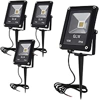 Vista 1 de 10W LED Landscape Lights 12V Low Voltage Outdoor Spotlights Warm White 3000K IP65 Waterproof with Spike Stand for Garden,Yard,Deck,Step [4 Pack]