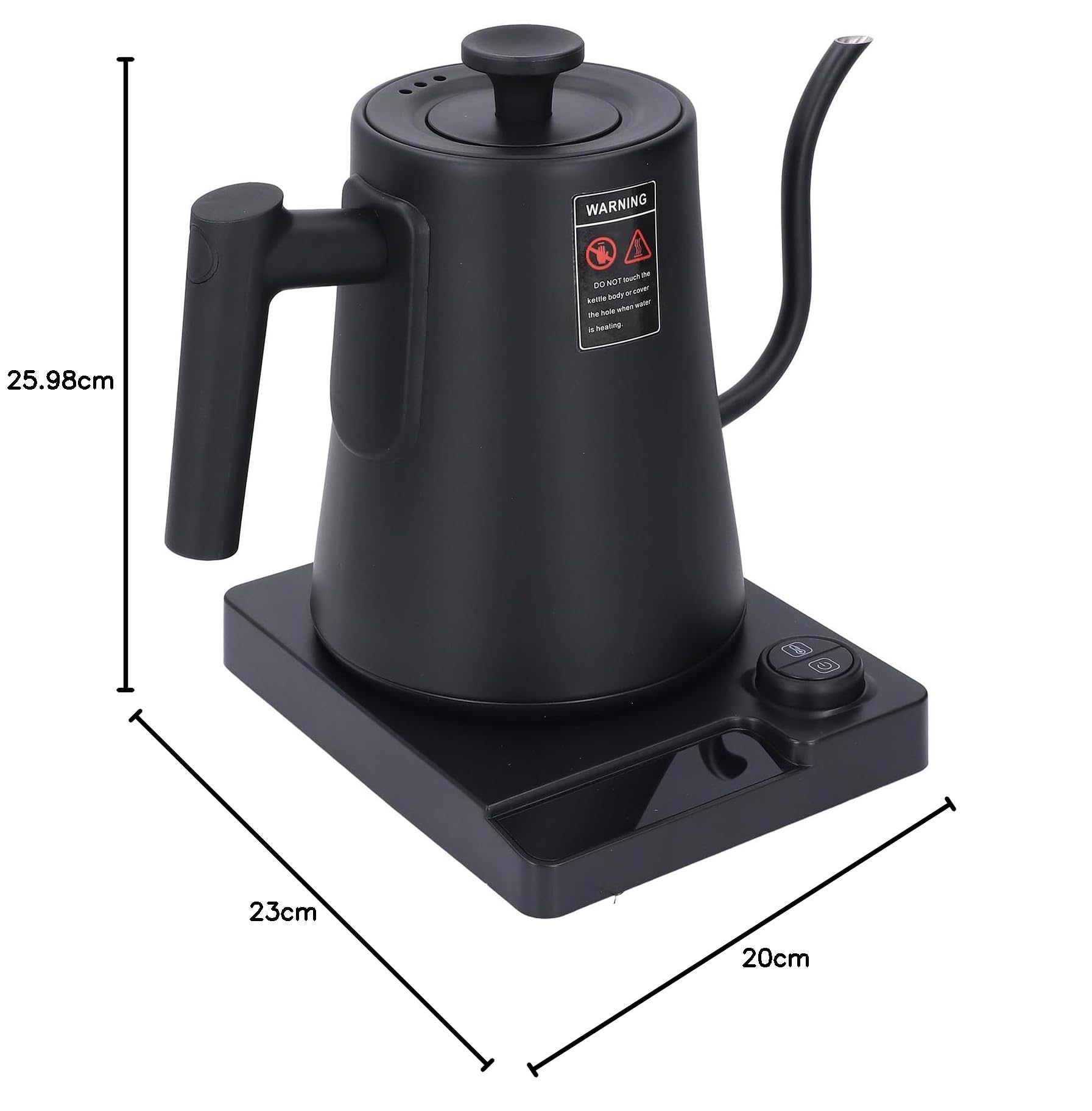 Dioche Hervidor Eléctrico con Cuello de Cisne de Acero Inoxidable, 1200 W, Calentamiento Rápido, Control Preciso de Temperatura, Pantalla LCD, Ergonómico, Perfecto para (Enchufe europeo 220V)