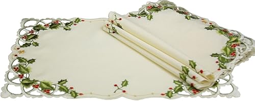 Miniatura 1 de Xia Home Fashions Winter Berry - Manteles individuales de Navidad, 12 x 18 pulgadas, juego de 4