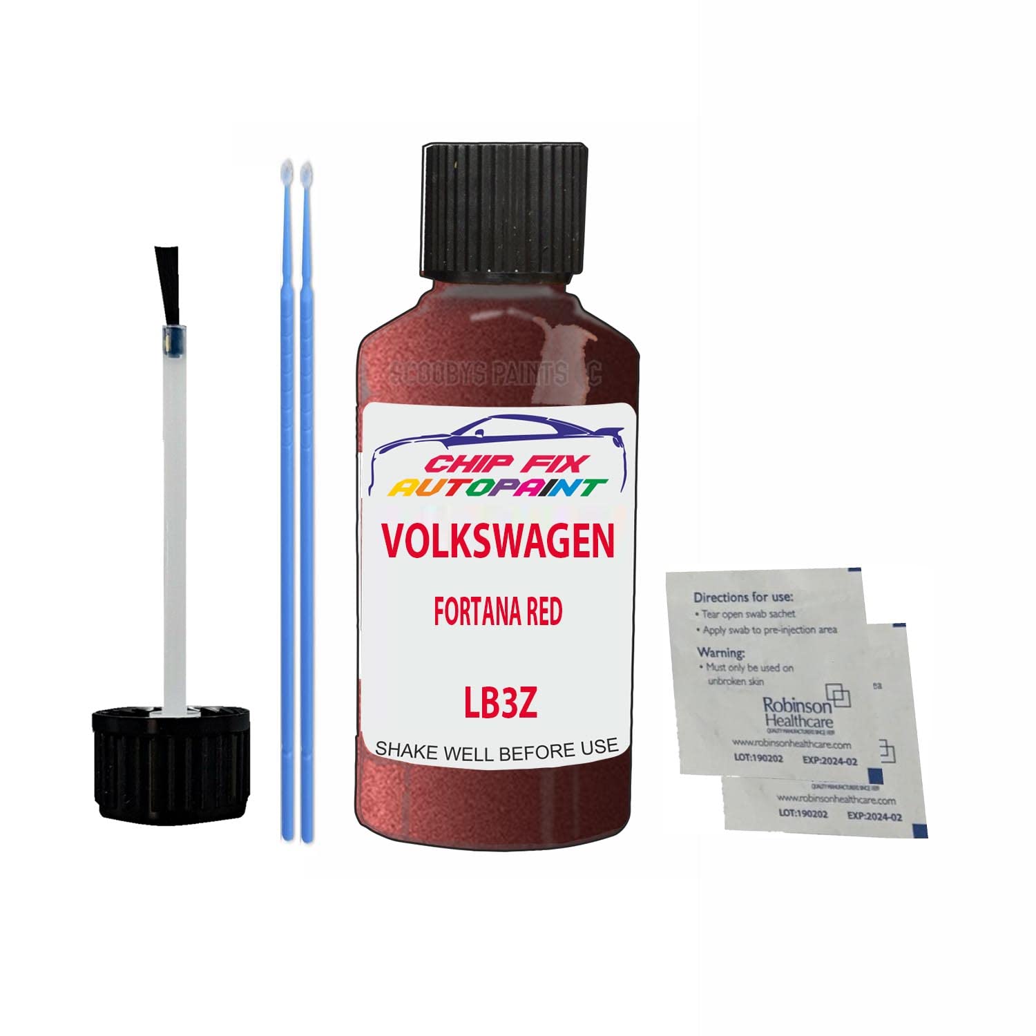 Scoobys Paints Back In The Mix Fortana Red Touch Up Paint For Volkswagen/Vw Caravelle Lb3z 2013-2021 30Ml Bottle Brush Scratch Stone Chip Repair Pen