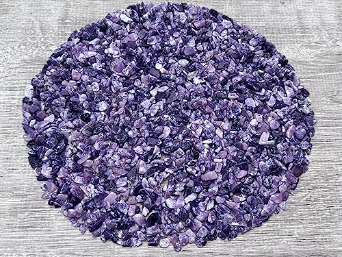 Image of 2 oz Lot Natural Semi Tumbled Gemstone Chips, Crushed Mini Crystals, Undrilled Crystal Chips (Lepidolite)