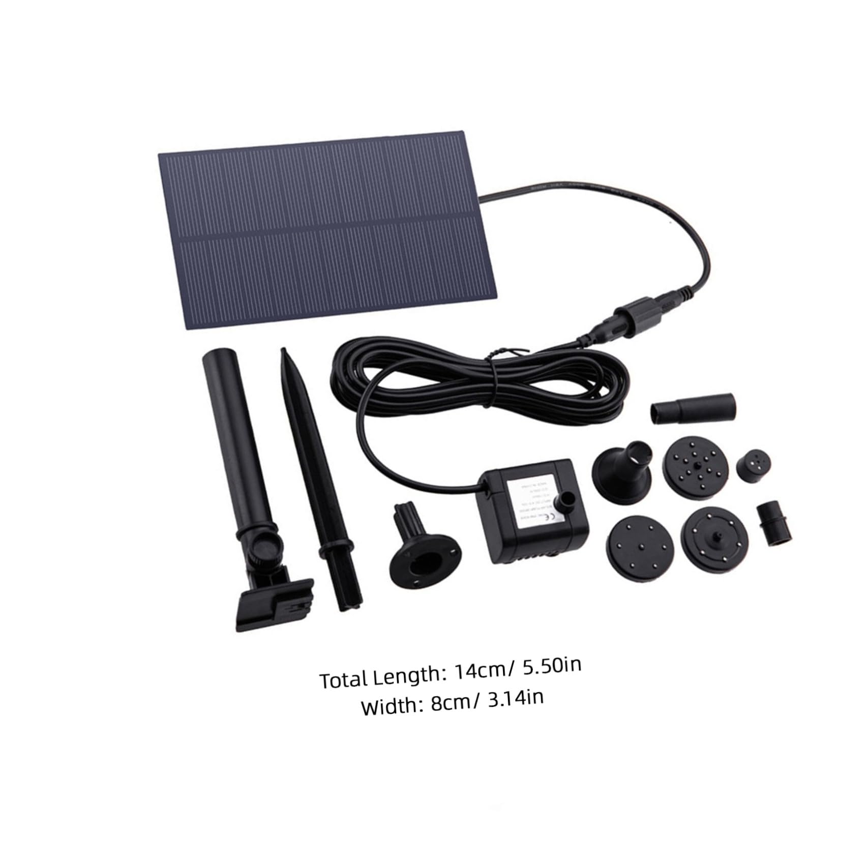 Pompa Fontana Solare per Laghetto da Giardino Nero