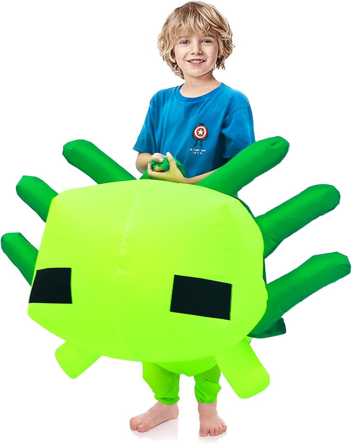 FANFX Cartoon Axolotl Costume Inflatable Costume for Adult and Kids Chrismas Blow Up Cute Unisex Suit Animals Cosplay Party
