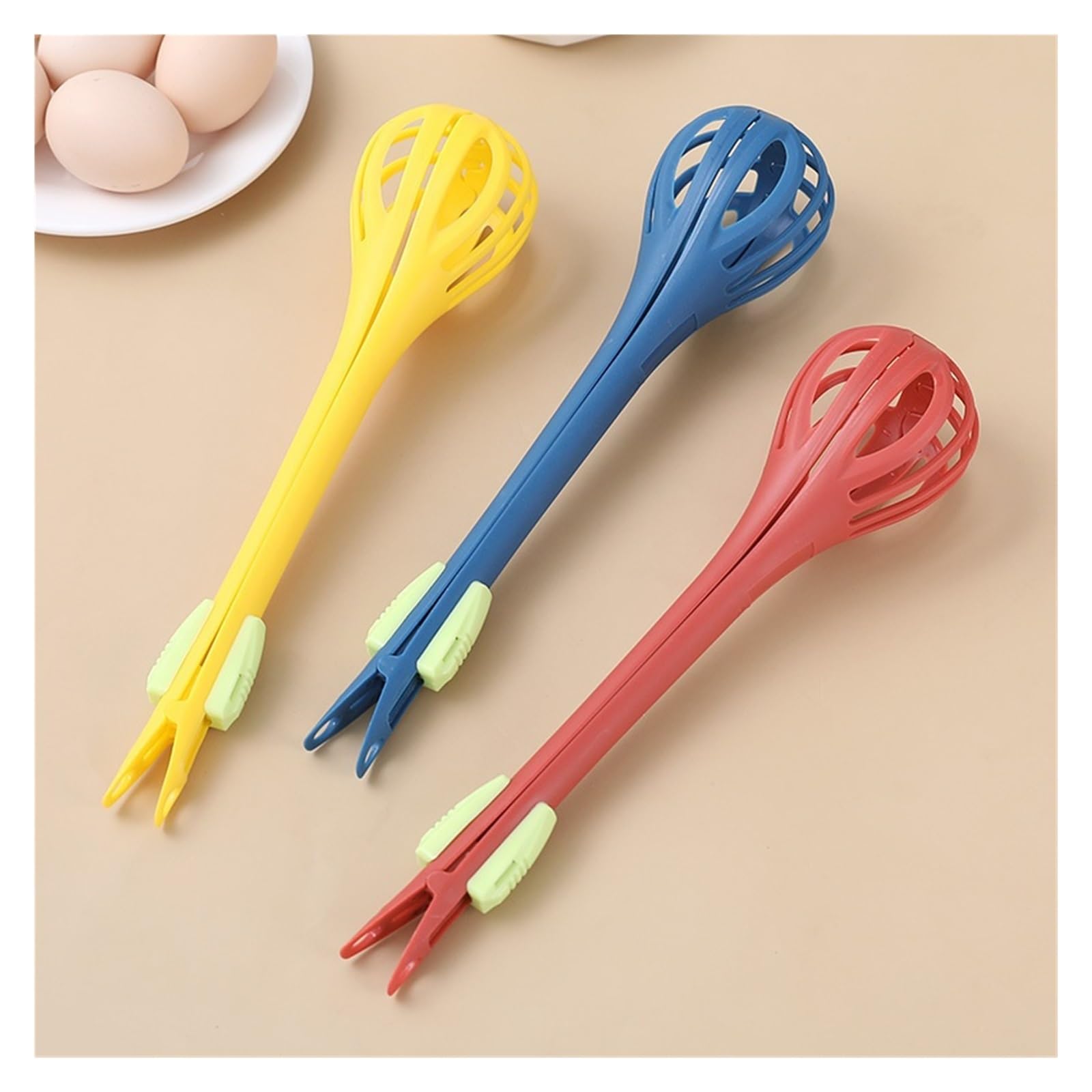 Multifunktionaler Küchenbesen und Schneebesen, vielseitiges Rührwerkzeug for Backen Kochen von Nudeln(Red)