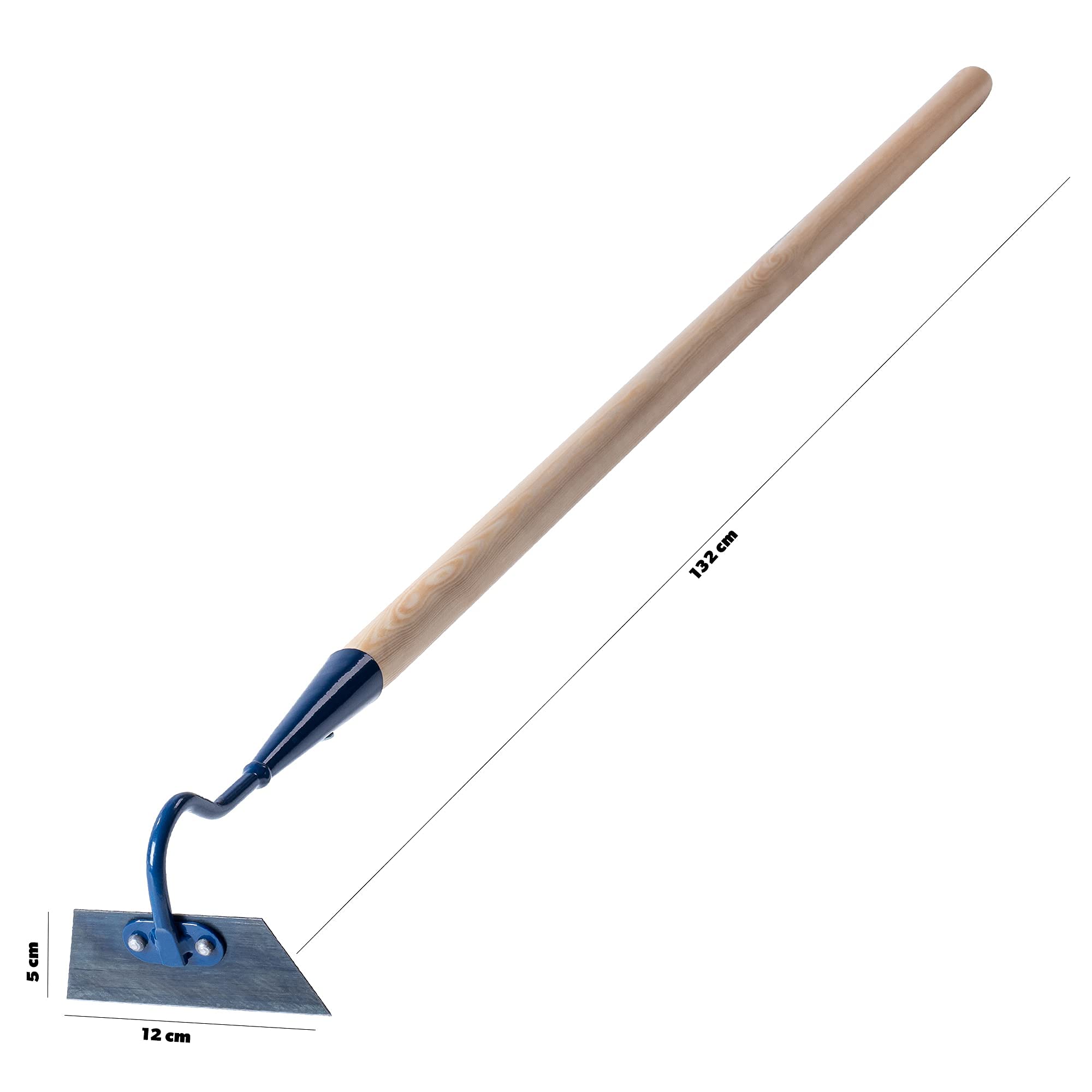 KADAX Garden Hoe Fatta di Metallo, Legno con Un Gambo Fatto di Legno, Erba allentarsi, ventilare e diserbo Pavimento, Accessori Rimuovere Le (W: 12 cm, Forma trapezoile)