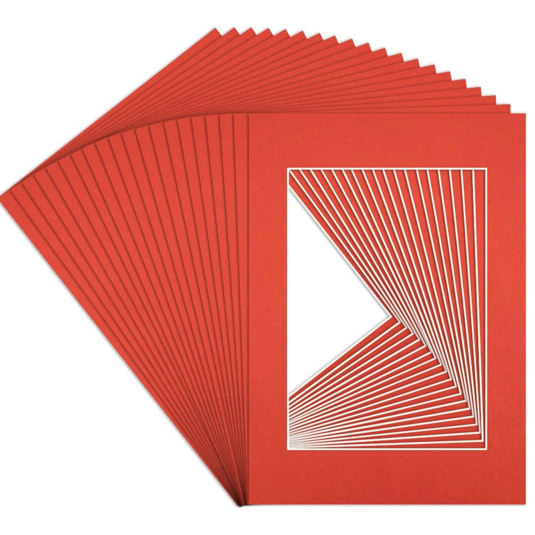 Procut Global A3 Poppy Red Picture Mounts to Fit A4 Aperture - Precision Cut Cardboard Photo Mount - Ideal for Frames, Prints, Artwork & Certificates - Sizes & Colours Available - 20 Pack โ image 1