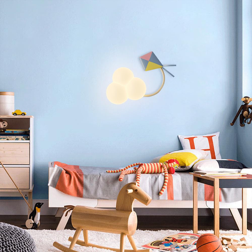 Lampa ścienna z białą chmurą, urocza oprawa do pokoju dziecięcego, lampa ścienna z motywem kreskówkowym, oświetlenie kawaii do pokoju dziecięcego lub pokoju dziecięcego