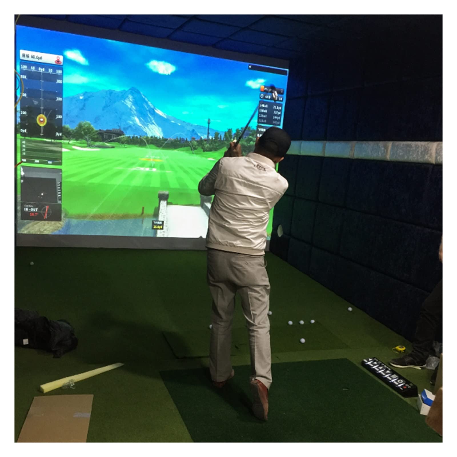 ホームゴルフシミュレーター Amazon.co.jp: ゴルフ練習器具 300 × 200 センチメートル屋内ゴルフ