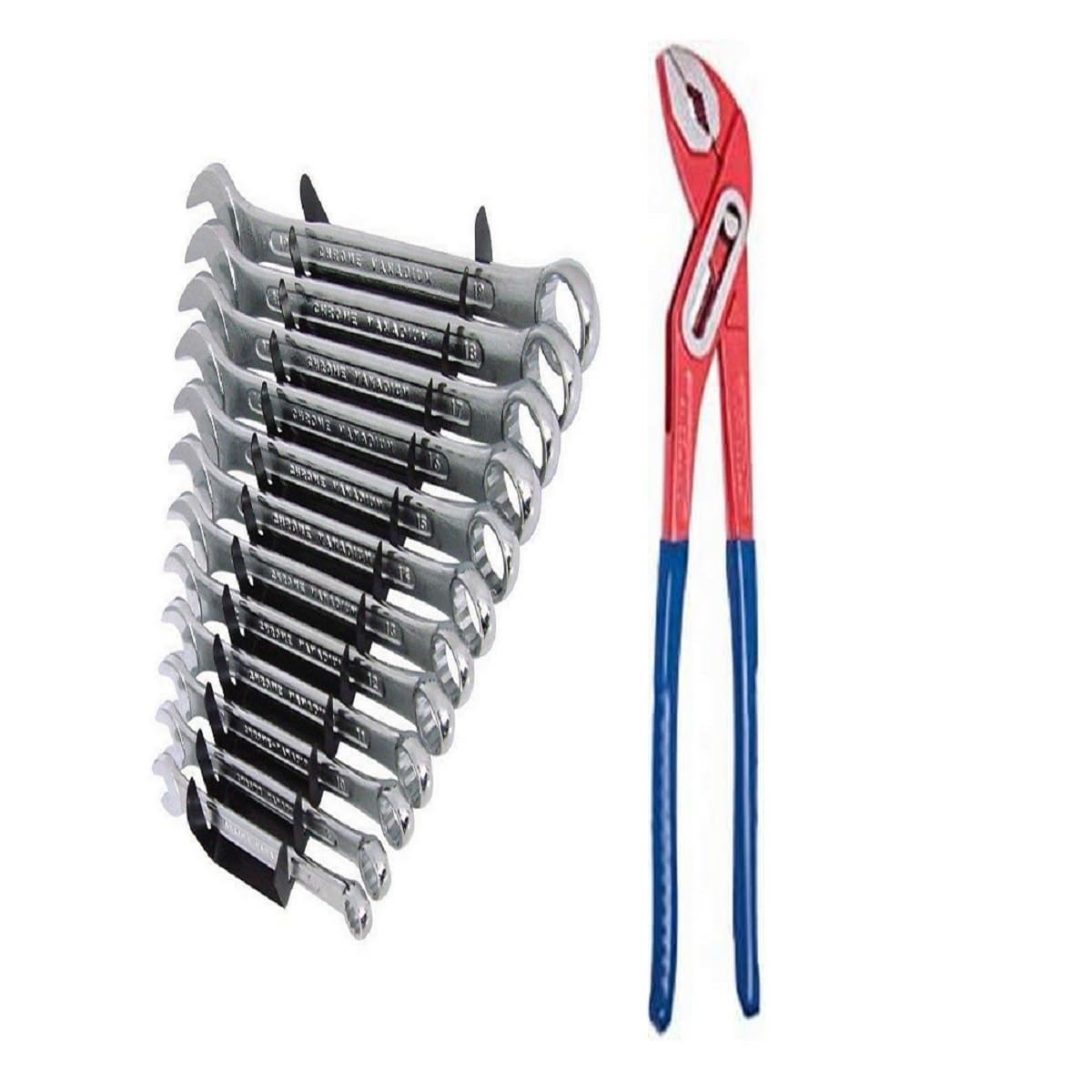 Madhav Grip Tools 12 pcs Long Combination Spanner Set/Wrench Set Tools kit With 10" Water Pump Plier for Plumbing Use Box Type With Rubber Grip (B0CG2DGKZ7) Amazon Price History, Amazon Price Tracker