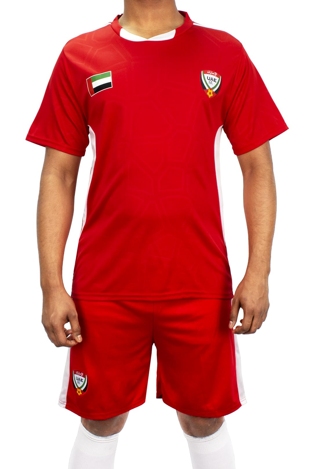 Al Emarat Soccer Jersey T-Shirts And Shorts For Adult Size, UAE Football Jersey For Mens, Strechable And Smooth(M-XL)