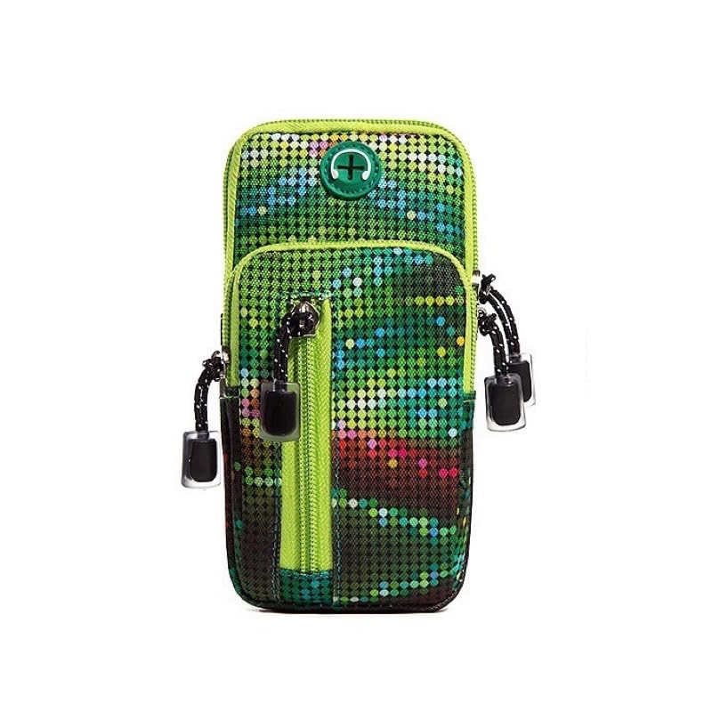 ALTALIVA 3 Colors Sweat-Proof Running Arm Bands with Earphone Holes and Pocket for Sport Jogging Workout Gym Exercise Fitness (Light Green)