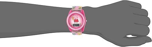 Miniatura 2 de Peppa Pig - Reloj digital LCD para niños, correa floral rosa, pantalla de fácil lectura, divertido diseño de personajes de dibujos animados, ajuste