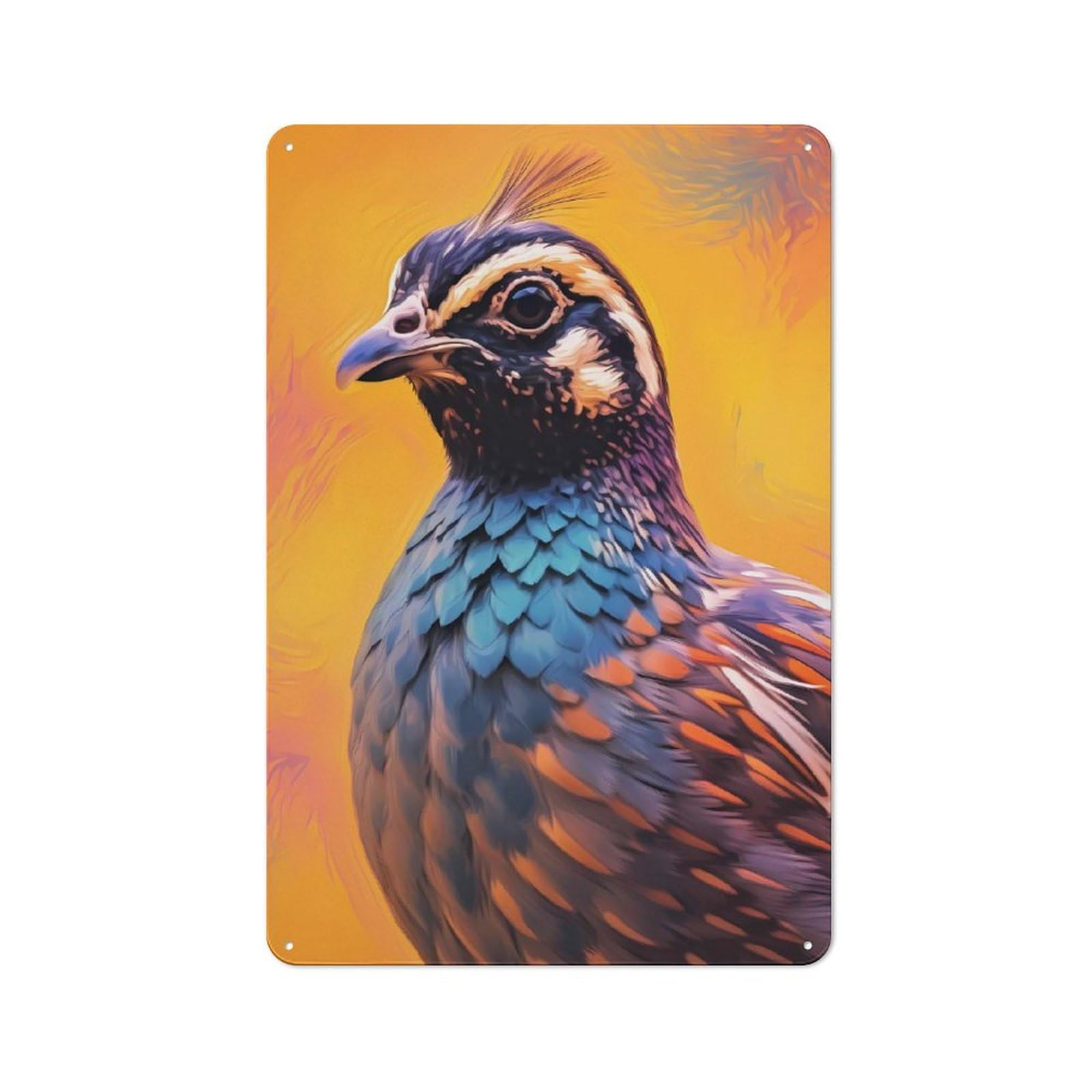 Junmoney Quail Color Metal Sign 30X20cm With For Pub Or Café, Retro Decor, For Vintage Wall Decor Fans, For Garage And Workshop Walls